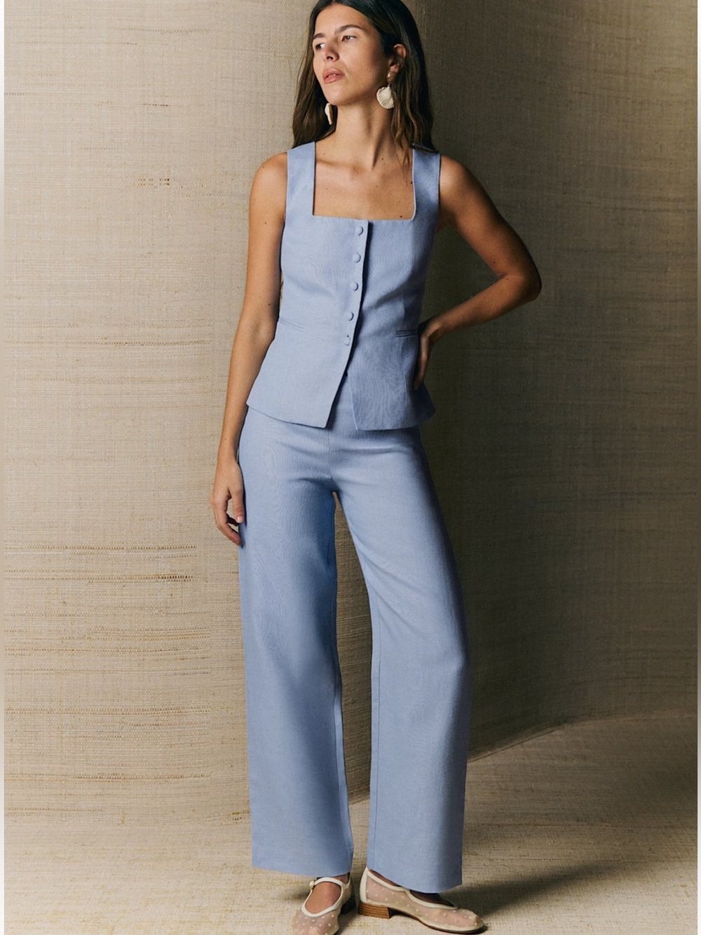 Sezane Fausto Trousers Light Blue - Size 2